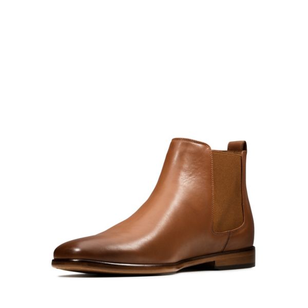 Clarks Mens Code Hi Chelsea Boots Brown | UK-9642715